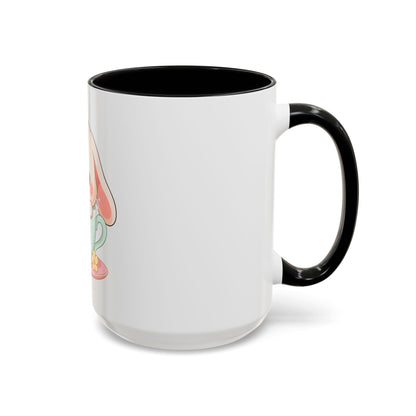 Kawaii Bunny Accent Coffee Mug, Cute Gift for Bunny Lovers