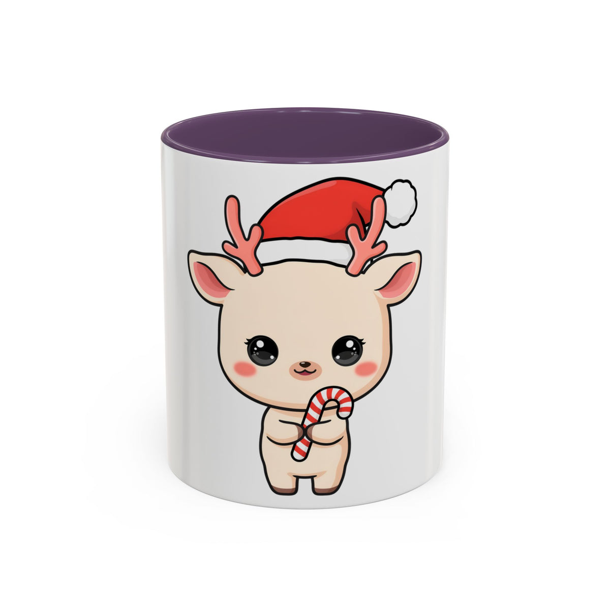 Kawaii Reindeer Christmas Accent Coffee Mug