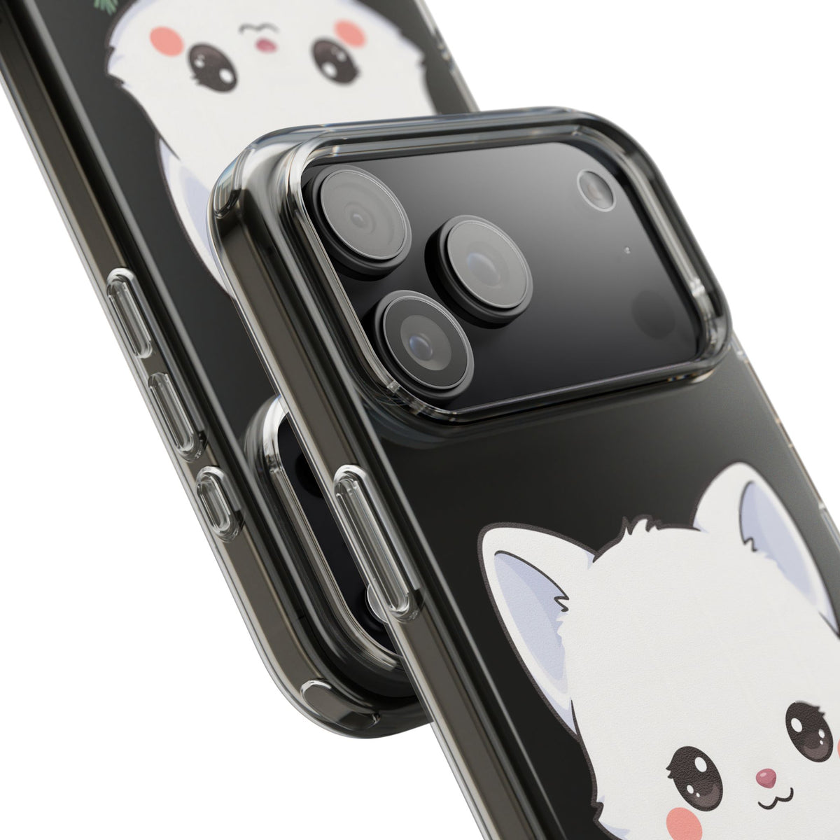 Christmas Fox Clear Phone Case, Kawaii Cookie Baker