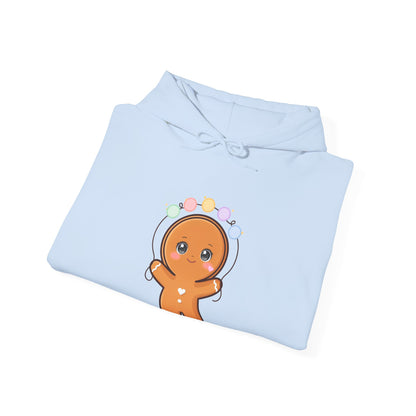 Kawaii Gingerbread Hoodie with Fairy Lights