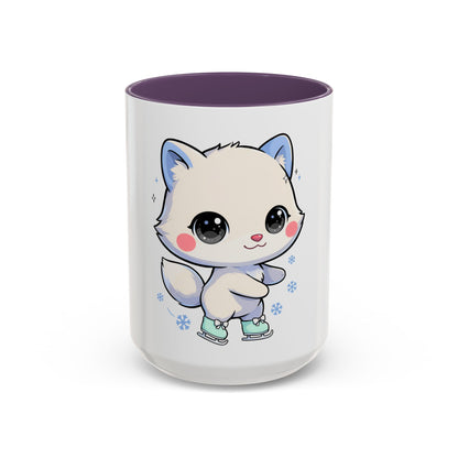 Kawaii Arctic Fox Mug for Cozy Winter Coffee Breaks