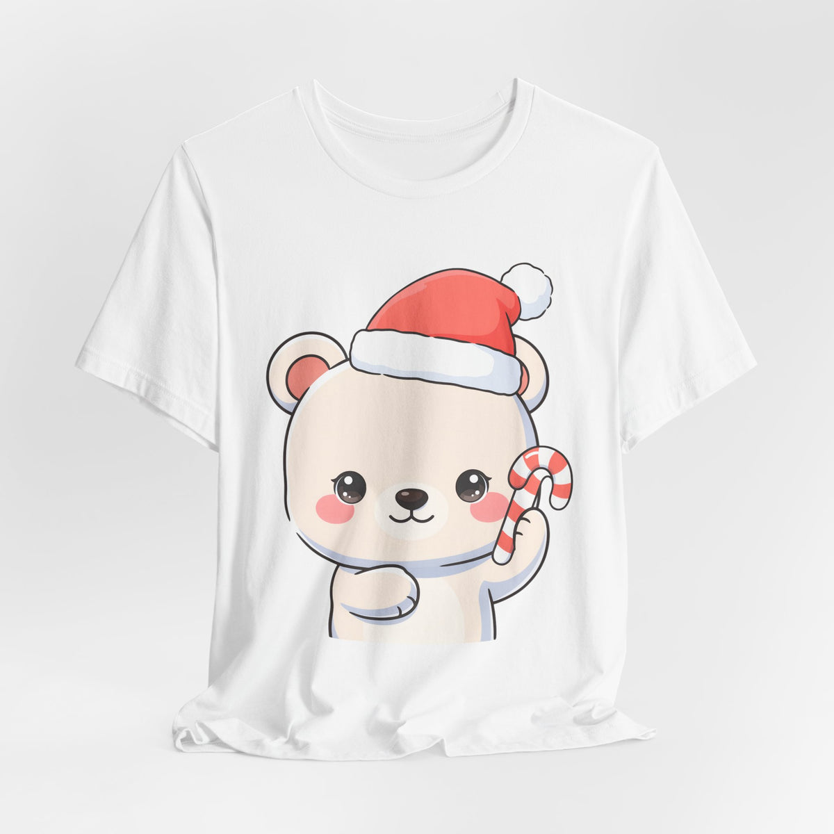 Kawaii Polar Bear Christmas Tee, Cute Holiday Gift