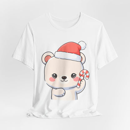 Kawaii Polar Bear Christmas Tee, Cute Holiday Gift