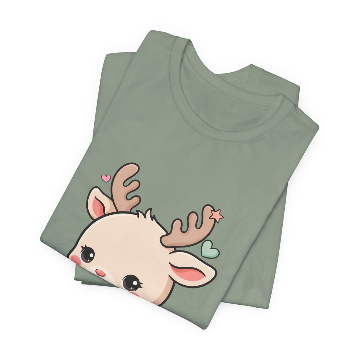 Kawaii Reindeer T-Shirt for Cozy Christmas Fans