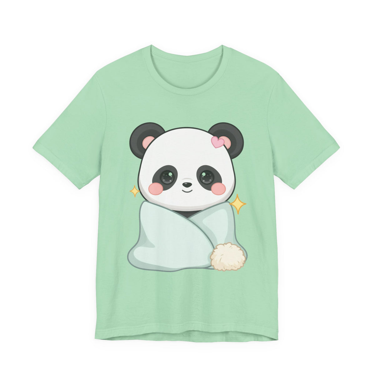 Kawaii Panda T-Shirt, Cozy Blanket Chibi Animal Tee