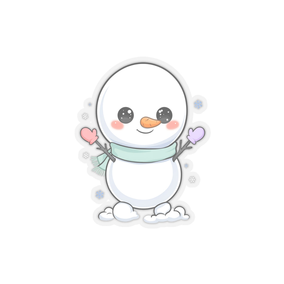 Kawaii Snowman Sticker for Cozy Winter Decor