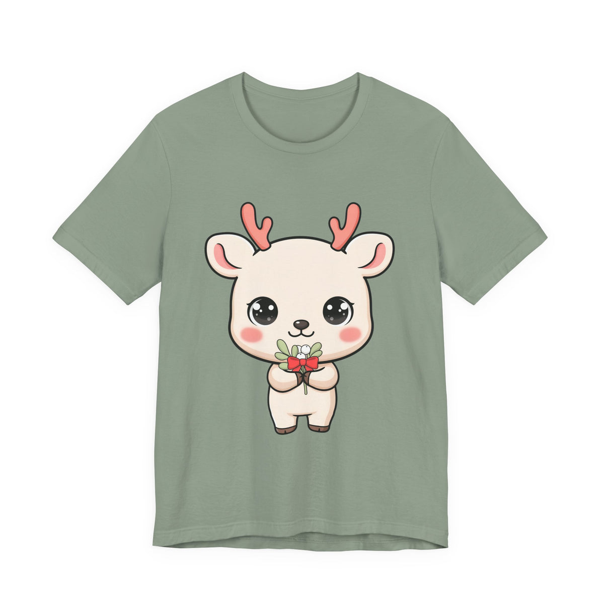 Kawaii Reindeer Christmas T-Shirt for Holiday Cheer