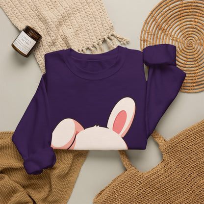 Kawaii Bunny Sweatshirt, Cute Latte Lover Crewneck