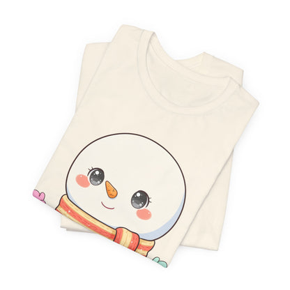 Kawaii Snowman Christmas T-Shirt for Cute Holiday Cheer