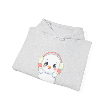 Kawaii Snowman Hoodie, Cute Winter Gift Sweatshirt