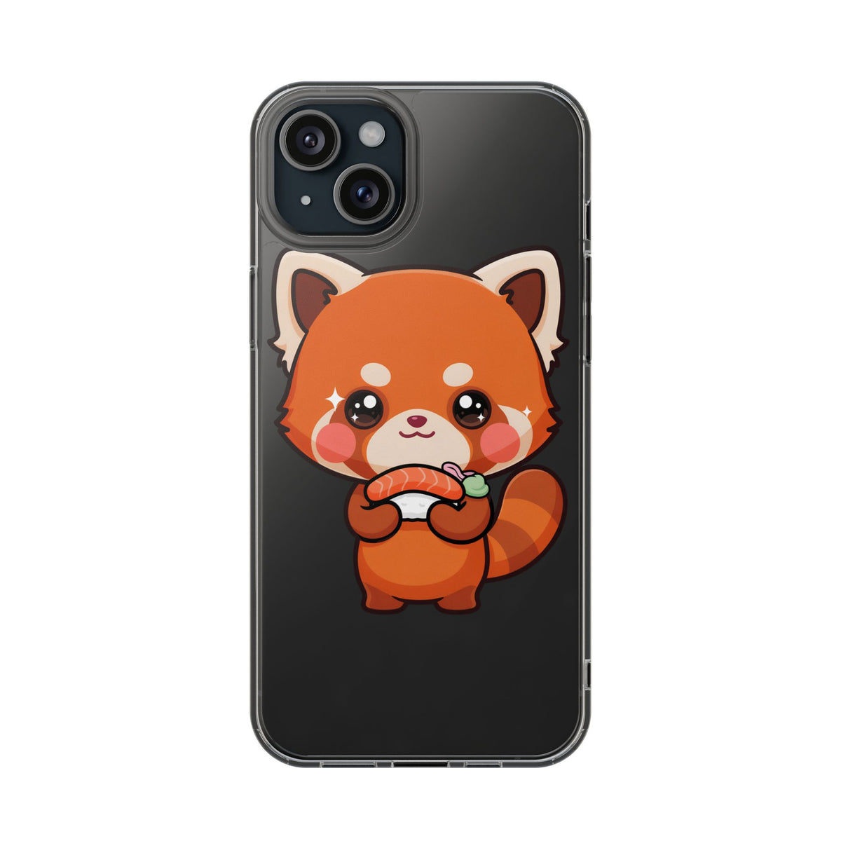 Red Panda Sushi Phone Case, Cute Kawaii Clear Case