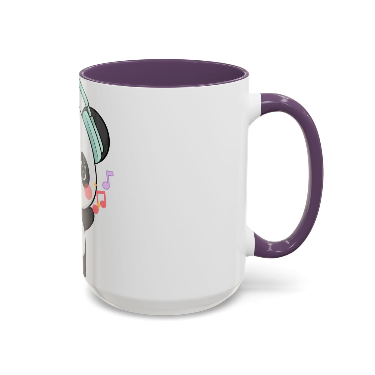 Kawaii Panda Music Mug, Colorful Accent Coffee Mug