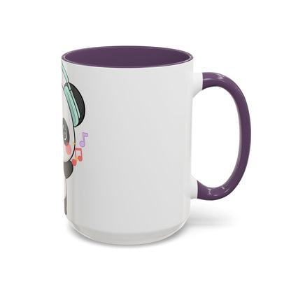 Kawaii Panda Music Mug, Colorful Accent Coffee Mug