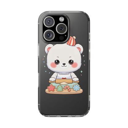 Christmas Bear Cookie Baking Clear Phone Case