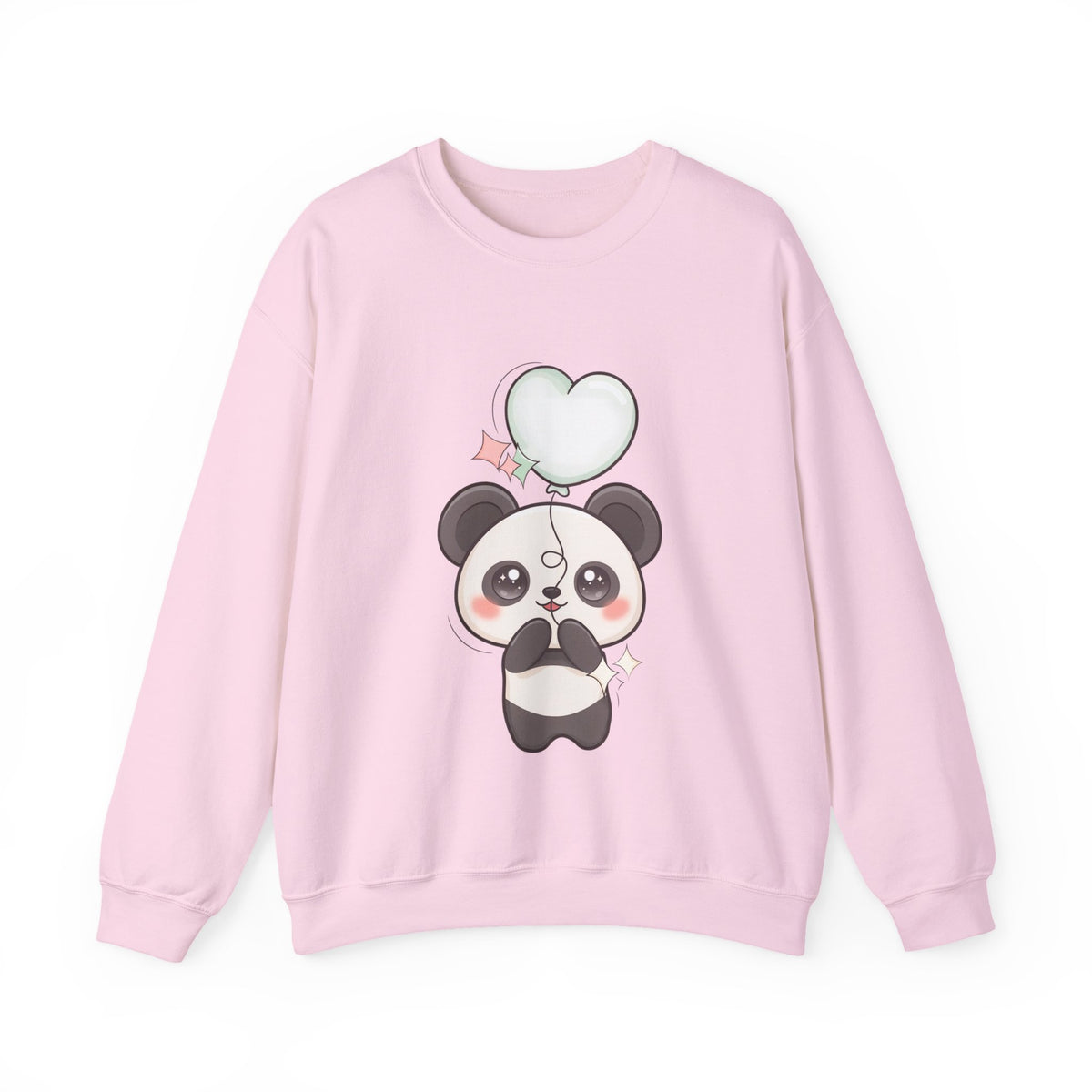 Kawaii Panda Sweatshirt with Heart Balloon