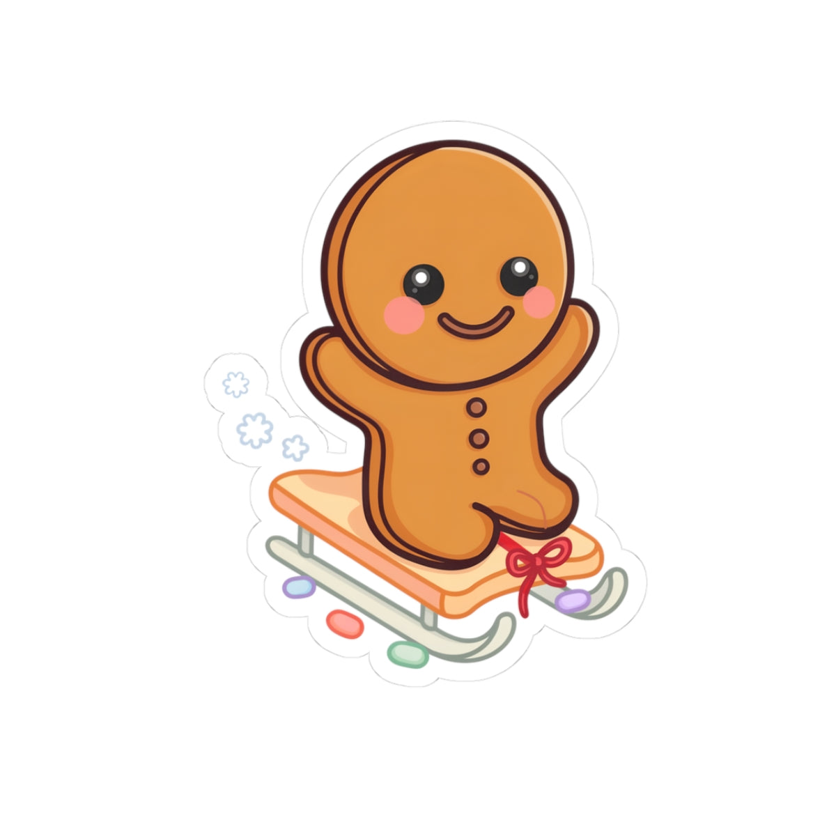 Gingerbread Man Kiss-Cut Sticker for Holiday Gifting