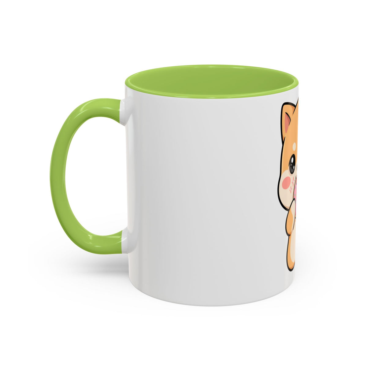 Shiba Inu Donut Mug, Kawaii Accent Coffee Mug