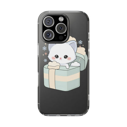 Kawaii Arctic Fox Clear Impact-Resistant Phone Case