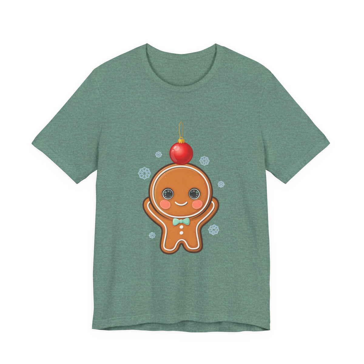 Kawaii Gingerbread Christmas Tee, Cute Holiday Unisex Shirt