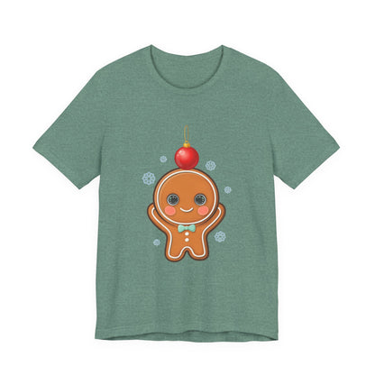 Kawaii Gingerbread Christmas Tee, Cute Holiday Unisex Shirt