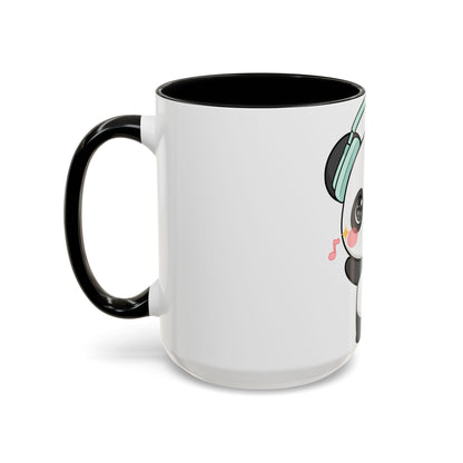 Kawaii Panda Music Mug, Colorful Accent Coffee Mug