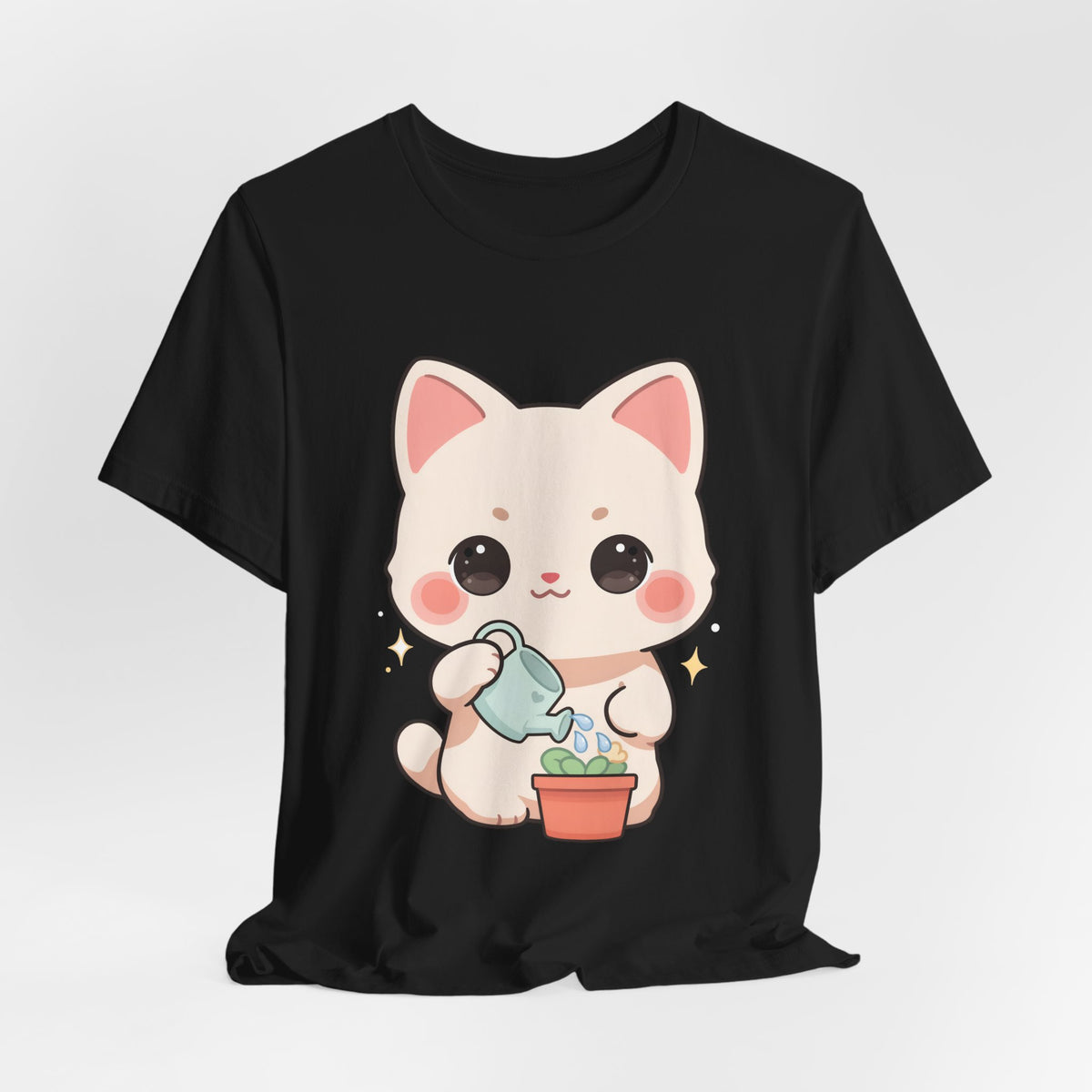 Kawaii Cat Gardening T-Shirt for Plant Lovers