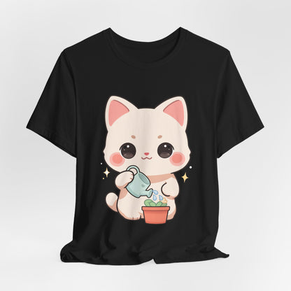Kawaii Cat Gardening T-Shirt for Plant Lovers