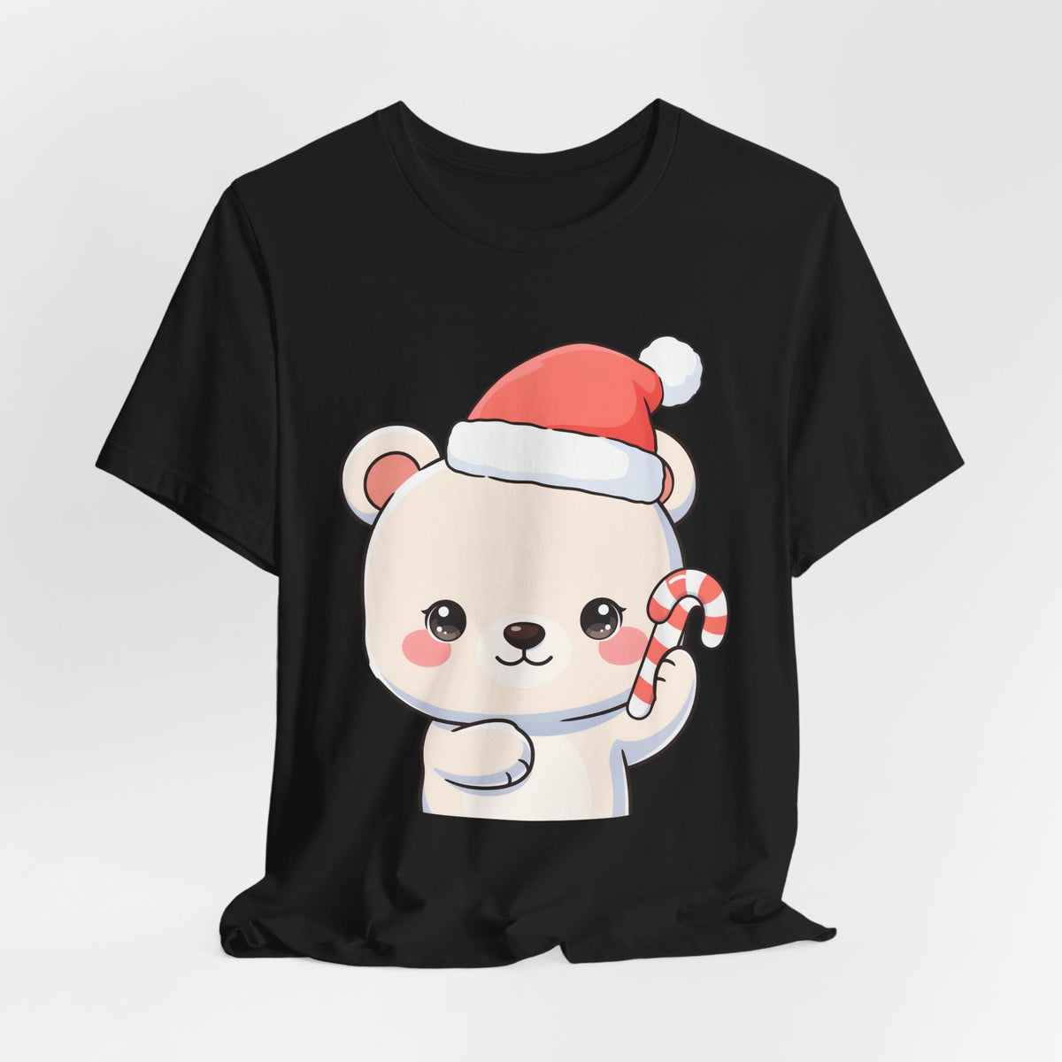 Kawaii Polar Bear Christmas Tee, Cute Holiday Gift