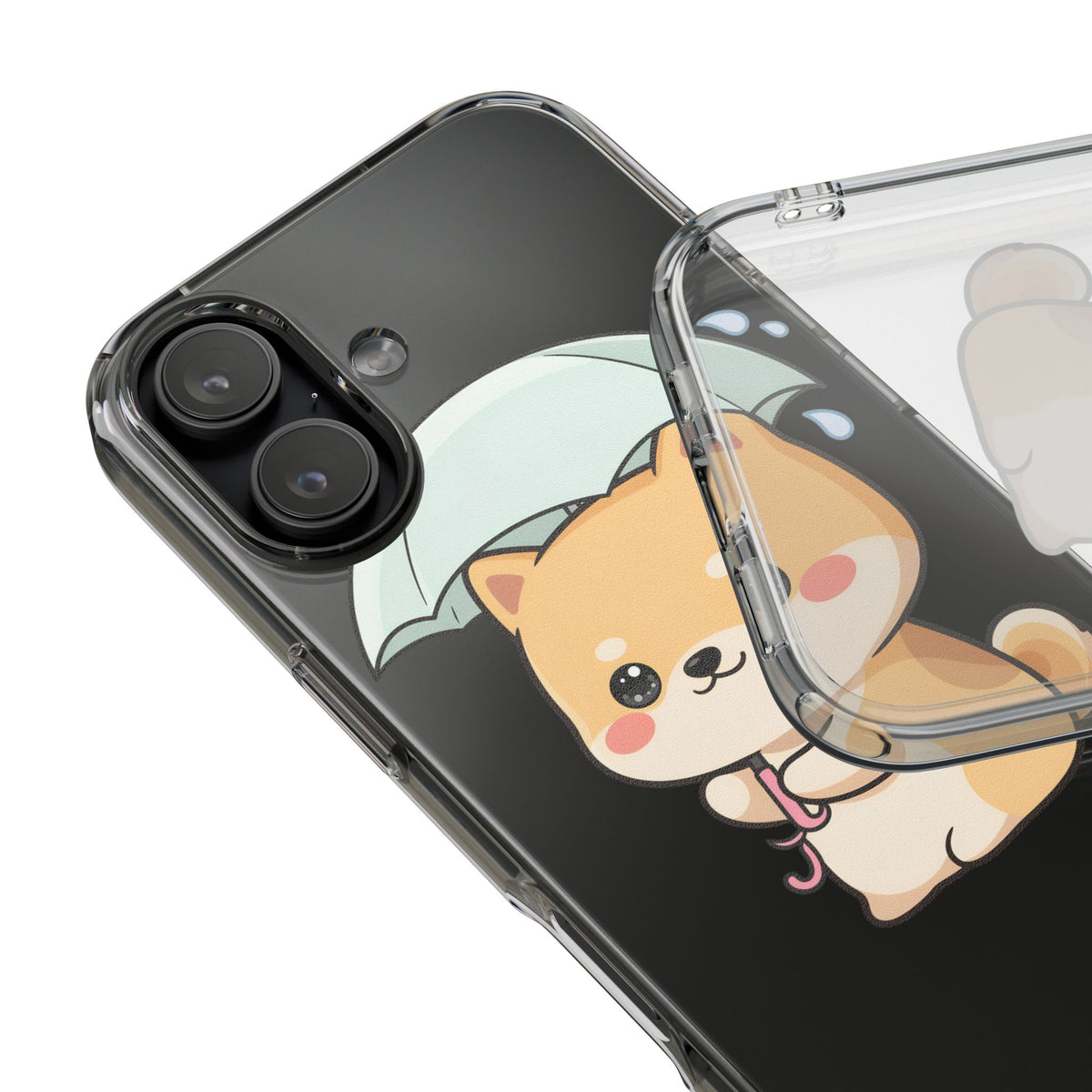 Shiba Inu Phone Case, Kawaii Rainy Day Pup