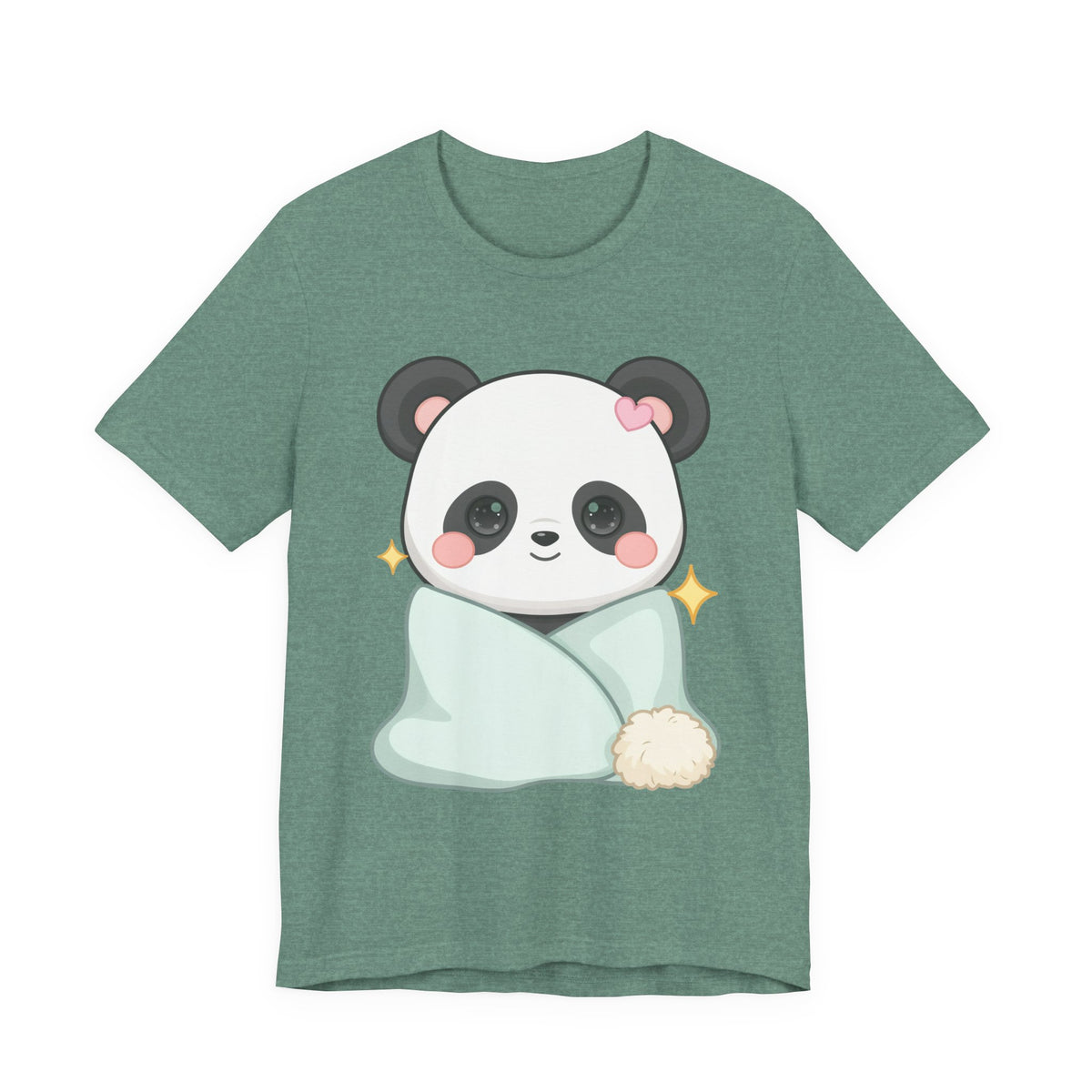 Kawaii Panda T-Shirt, Cozy Blanket Chibi Animal Tee