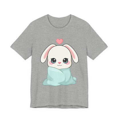 Cozy Bunny T-Shirt, Kawaii Blanket Bunny Tee