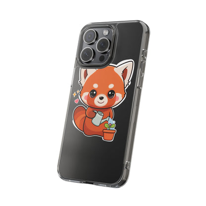 Red Panda Phone Case, Cute Plant Lover Gift