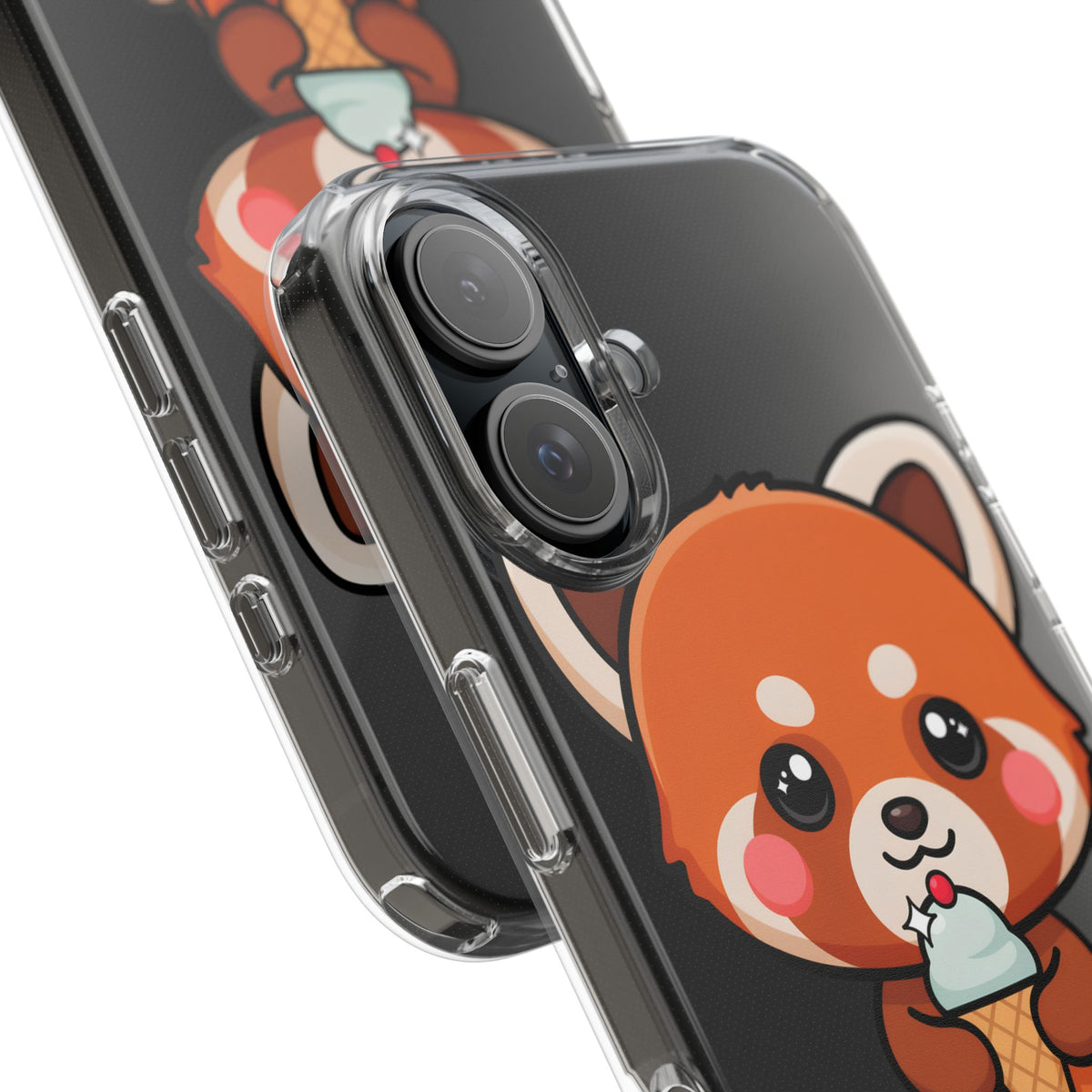 Kawaii Red Panda Phone Case with Ice Cream