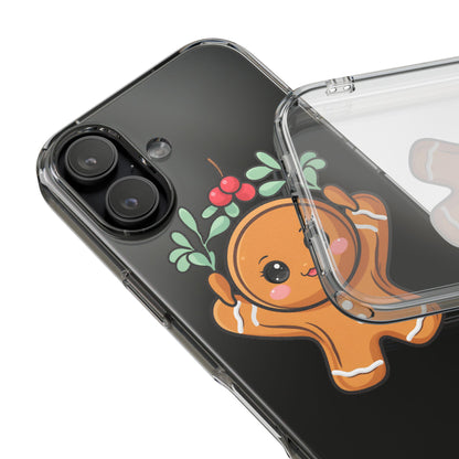 Kawaii Gingerbread Phone Case with Mistletoe Cheer