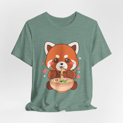 Kawaii Red Panda Ramen T-Shirt for Cozy Foodie Style