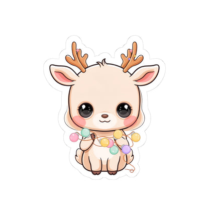 Kawaii Reindeer Sticker for Cute Holiday Decor