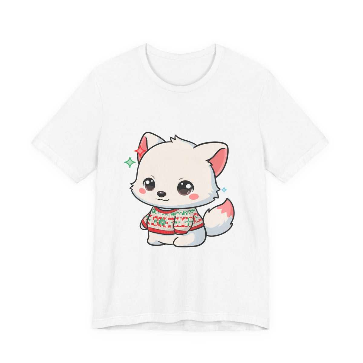 Kawaii Arctic Fox Christmas T-Shirt for Cute Holiday Fans