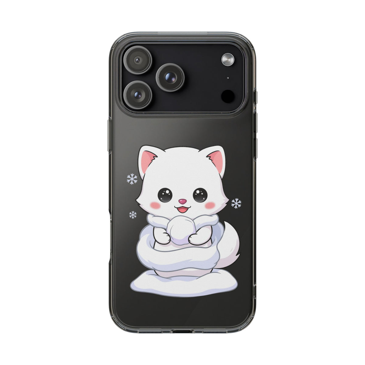 Kawaii Arctic Fox Phone Case, Cute Snow Day Gift