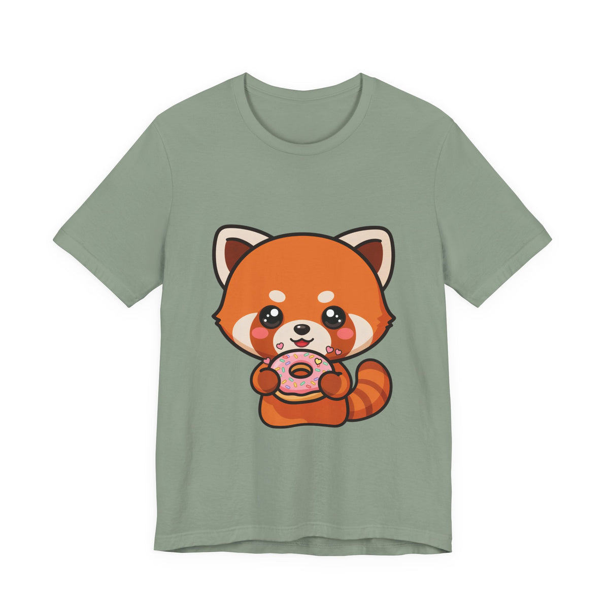 Red Panda Donut T-Shirt, Cute Kawaii Animal Tee