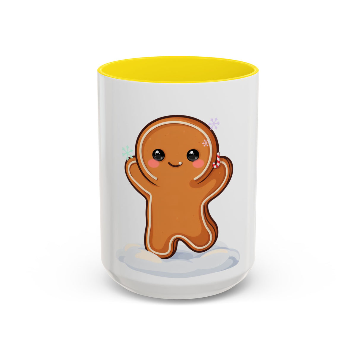 Kawaii Gingerbread Man Accent Coffee Mug for Winter Cheer
