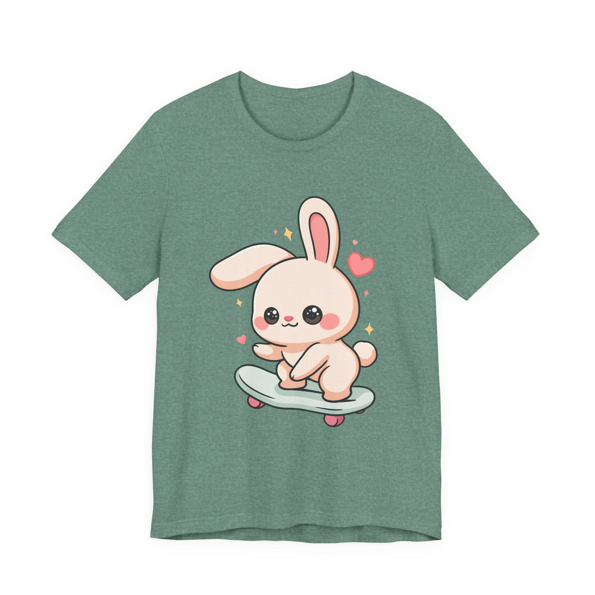 Kawaii Bunny Skateboard T-Shirt for Cute Style Fans