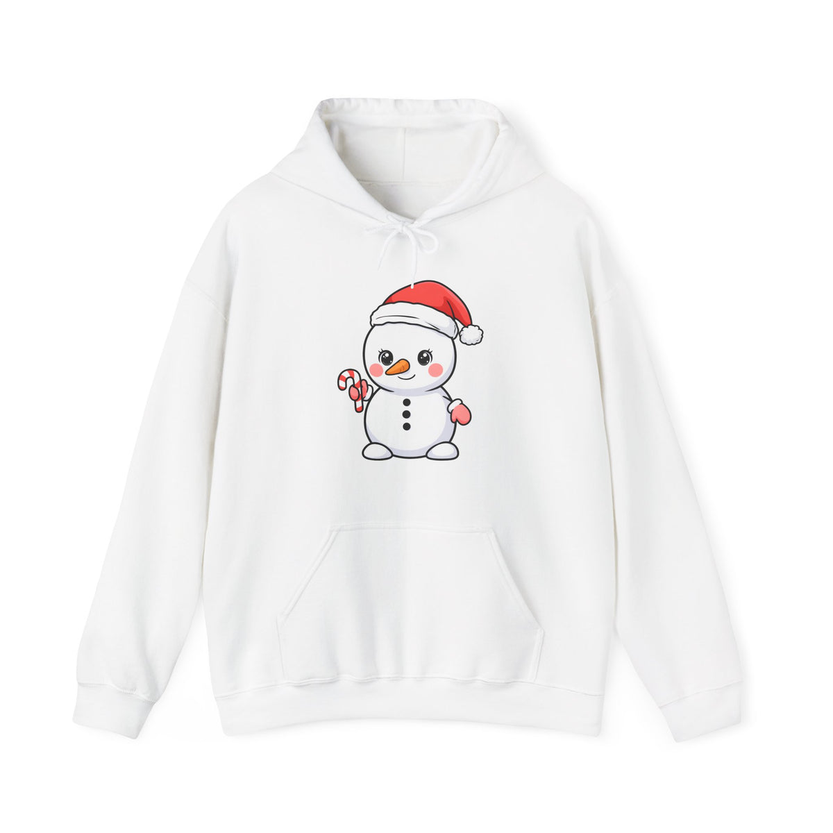 Cute Snowman Christmas Hoodie, Kawaii Holiday Sweatshirt