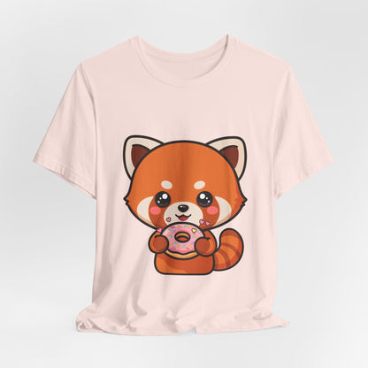 Red Panda Donut T-Shirt, Cute Kawaii Animal Tee