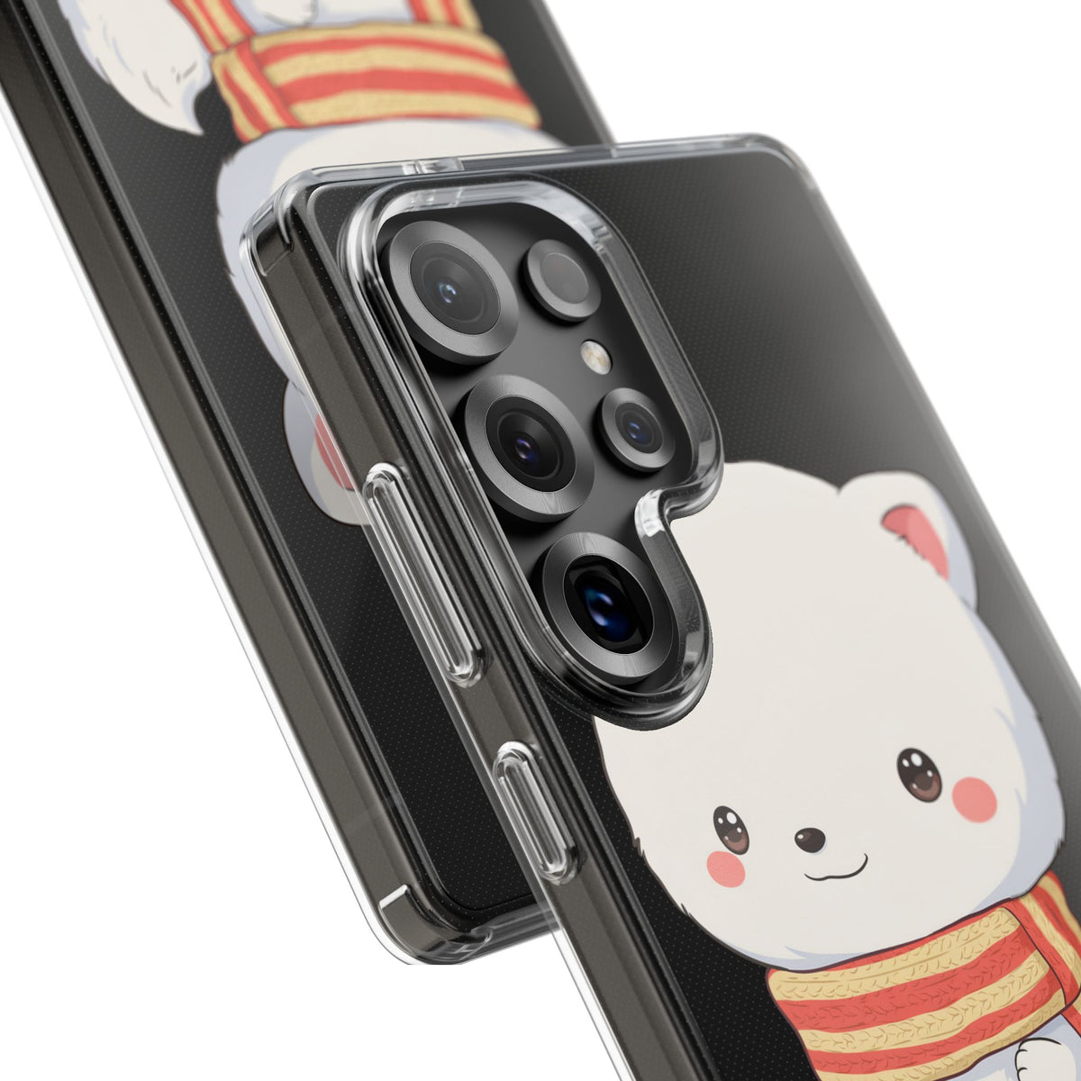 Kawaii Arctic Fox Phone Case, Cozy Christmas Scarf