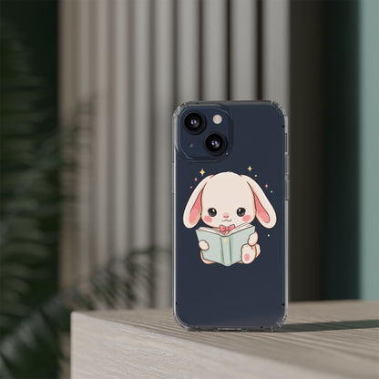 Kawaii Reading Bunny Clear Impact-Resistant Case