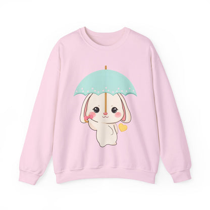 Kawaii Bunny Sweatshirt with Umbrella | Cute Chibi Gift