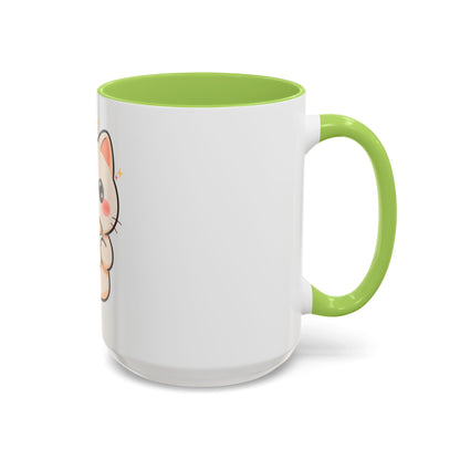 Kawaii Cat Coffee Mug, Cute Latte Accent Mug