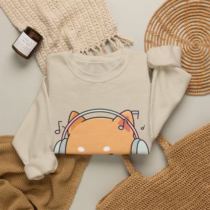 Kawaii Shiba Inu Music Sweatshirt, Cute Dog Lover Gift