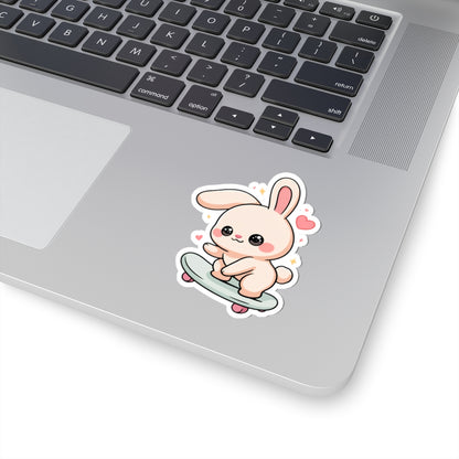 Kawaii Bunny Skateboard Sticker for Laptop and Journal