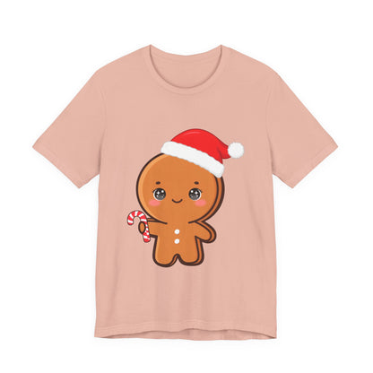 Gingerbread Man Christmas T-Shirt, Cute Kawaii Holiday Tee